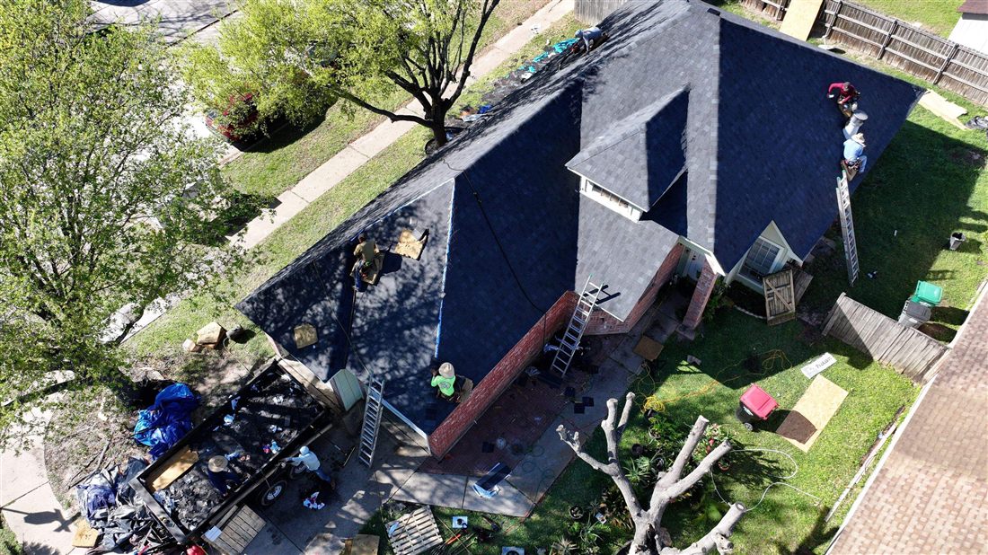 Completed roof replacement on Noble Crest Dr, Houston, TX