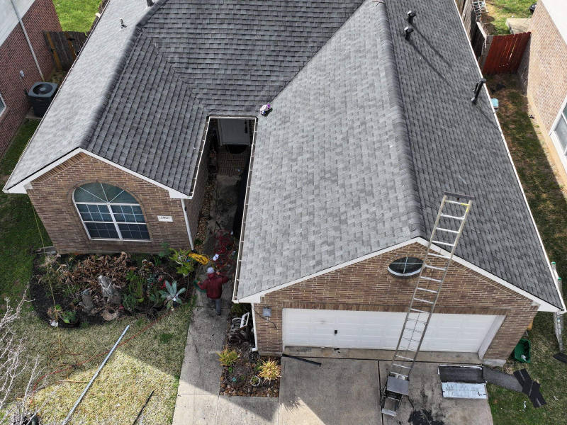 Full Roof Replacement on Brick Two-Story — Conroe, TX