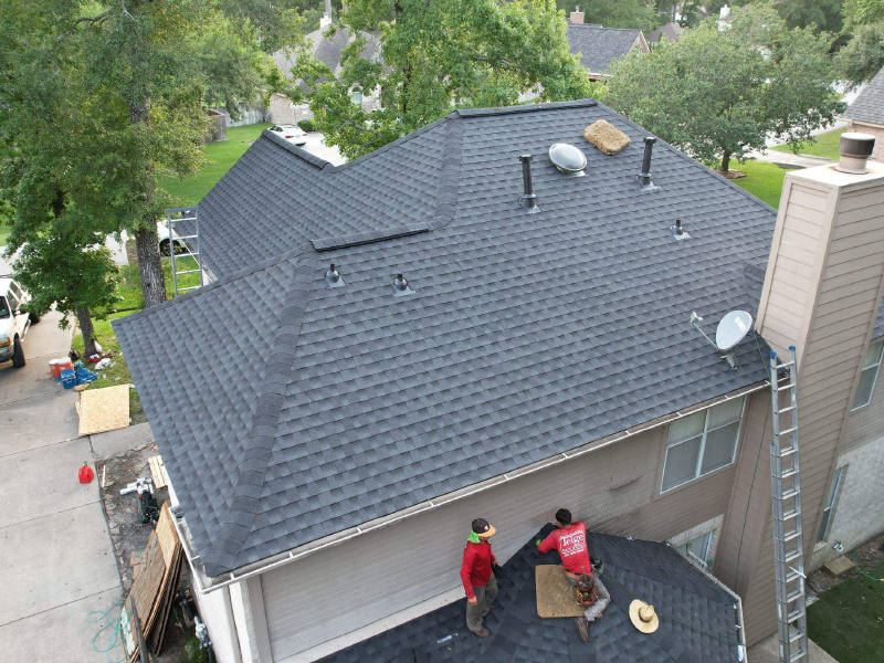 Deep Slate-Blue Shingle Roof Replacement — Conroe, TX