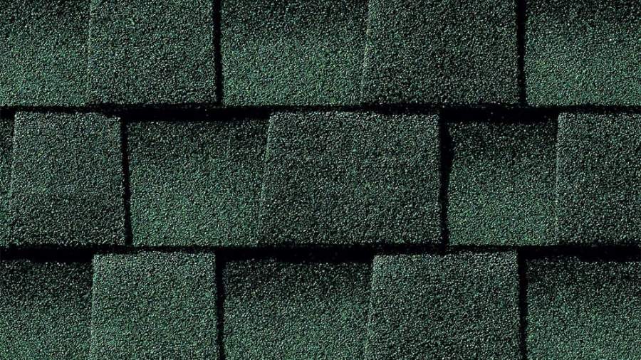 GAF Timberline HDZ Hunter Green shingle close-up showing the granule blend