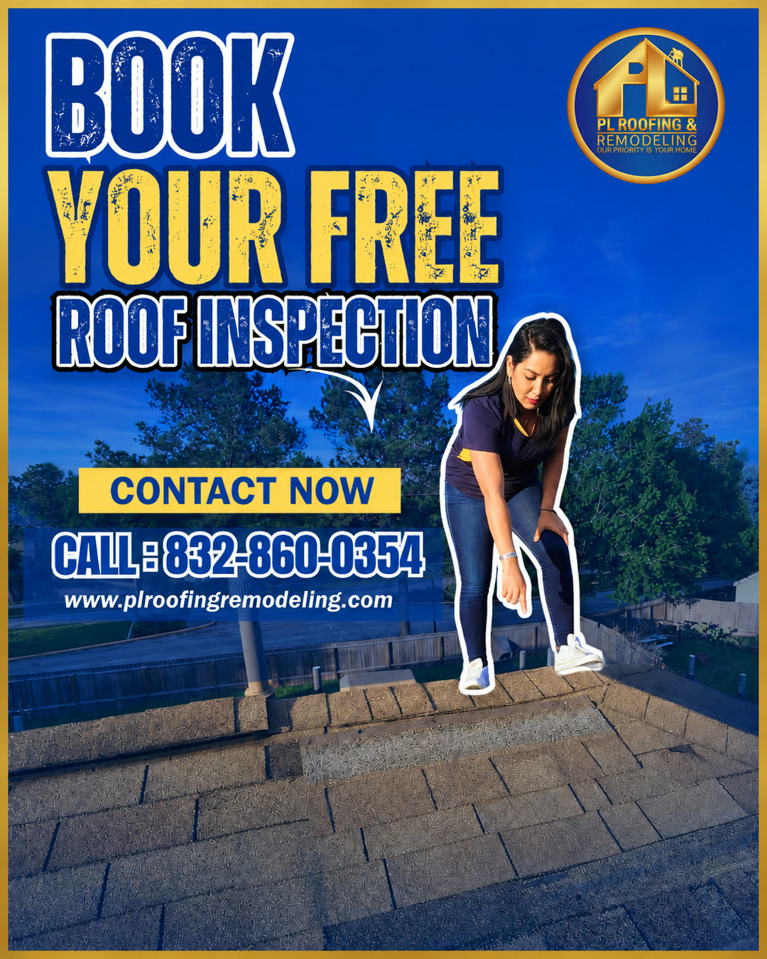 Book your free roof inspection — PL Roofing & Remodeling